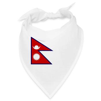 Mund- mit der Flagge Nepal - Bandana - Weiß - Vorne