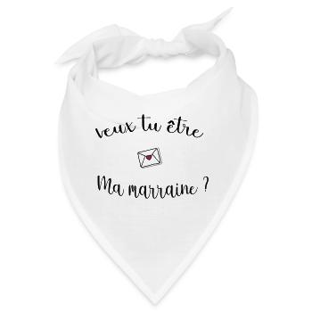 Willst du meine Patin sein? - Bandana - Weiß - Vorne