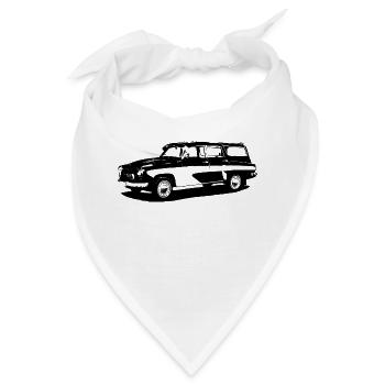 Auto Oldtimer - Bandana - Weiß - Vorne
