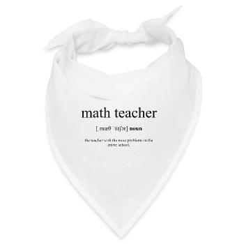 Math Teacher (Mathelehrer) Definition Dictionary - Bandana - Weiß - Vorne