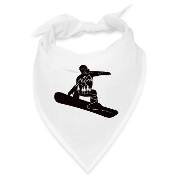 Snowboard Sprung Skipiste Berge für Snowboarder - Bandana - Weiß - Vorne