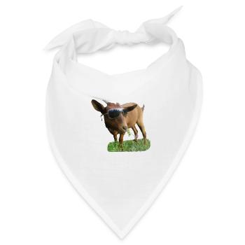 Ziege mit Brille - Bandana - Weiß - Vorne