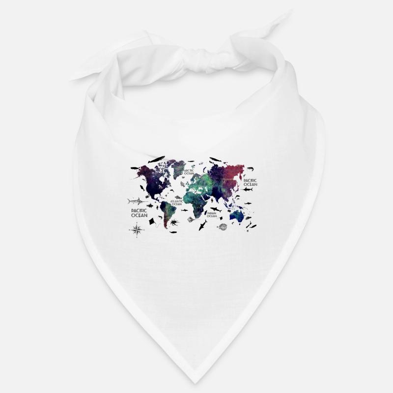 world map with oceans Bandana