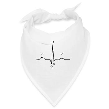 EKG Komplex für Arzt, Krankenschwester, Sanitäter - Bandana - Weiß - Vorne