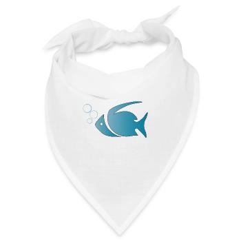 Fish, aquarium, aquarium hobby - Bandana - Weiß - Vorne