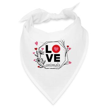 Love Animals - Bandana - Weiß - Vorne