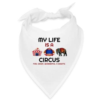 Es dreht sich alles um den Zirkus, Zirkus, ZirkusMasken, C - Bandana - Weiß - Vorne