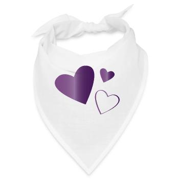 Herzen Amethyst lila - Bandana - Weiß - Vorne