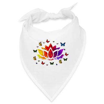 Ich liebe die Lotusblume, Lotus, Lotus Hoodies, Lot - Bandana - Weiß - Vorne