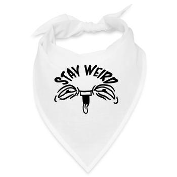 Gesicht Stay Weird - Bandana - Weiß - Vorne