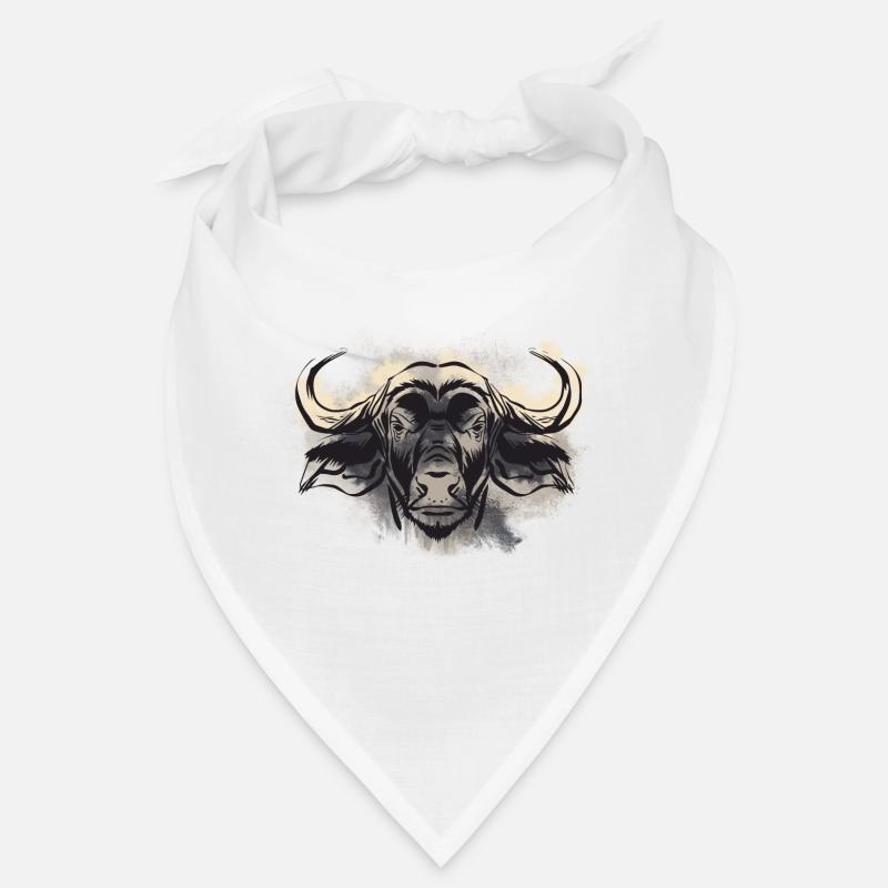 Büffel Afrikanisches Tier - Bandana - Weiß