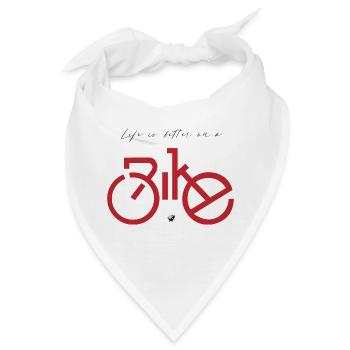 Fahrrad Abbildung mit Inschrift - Bandana - Weiß - Vorne