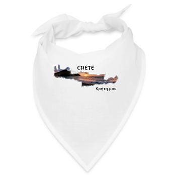Kreta Crete - Bandana - Weiß - Vorne