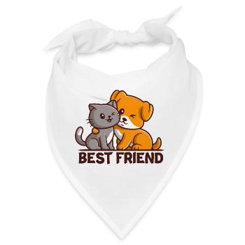Best Friend - bester Freund - Bandana - Weiß - Vorne