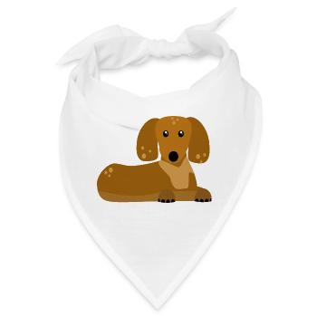 Dackel - Bandana - Weiß - Vorne