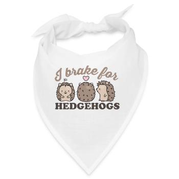 Ich bremse für Igel, für Igelliebhaber - Bandana - Weiß - Vorne