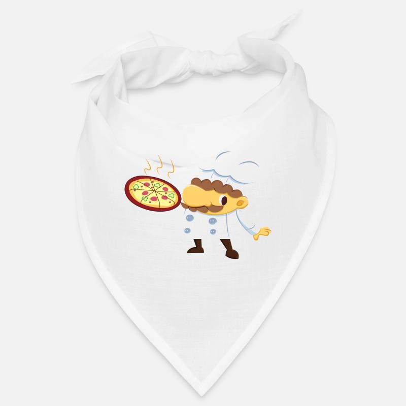 Chef Pizza savoureuse - Bandana - blanc