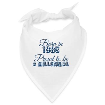 Geboren 1985 stolz darauf, ein Millennial zu sein - Bandana - Weiß - Vorne