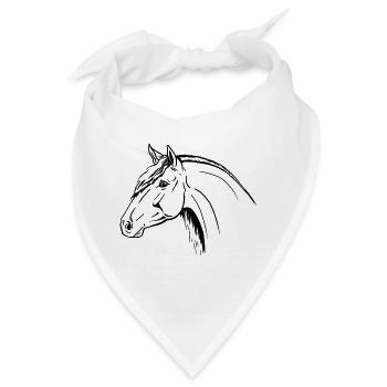 Spanischer Hengst Portrait - Bandana - Weiß - Vorne