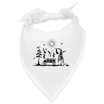 Camping Wohnwagen Camper Campingplatz - Bandana - Weiß - Vorne
