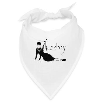 Audrey hepburn Illustration Skiair Eiffelturm - Bandana - Weiß - Vorne