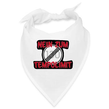 Nein zum Tempolimit Deutschland Verkehr Autobahn - Bandana - Weiß - Vorne