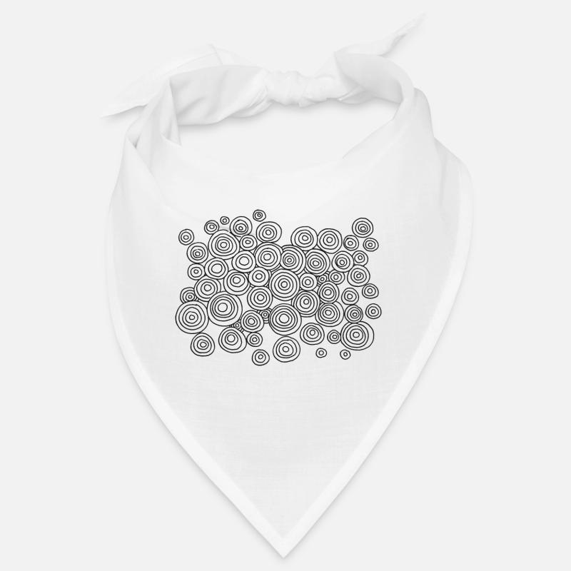 Abstract Circle Pattern Symbol Drawing - Bandana - white