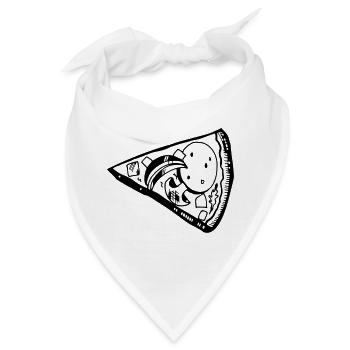 Pizza Slice Pärchen Valentinstag Essen Love - Bandana - Weiß - Vorne