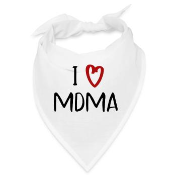 i love mdma Drogen Spruch Schrift - Bandana - Weiß - Vorne