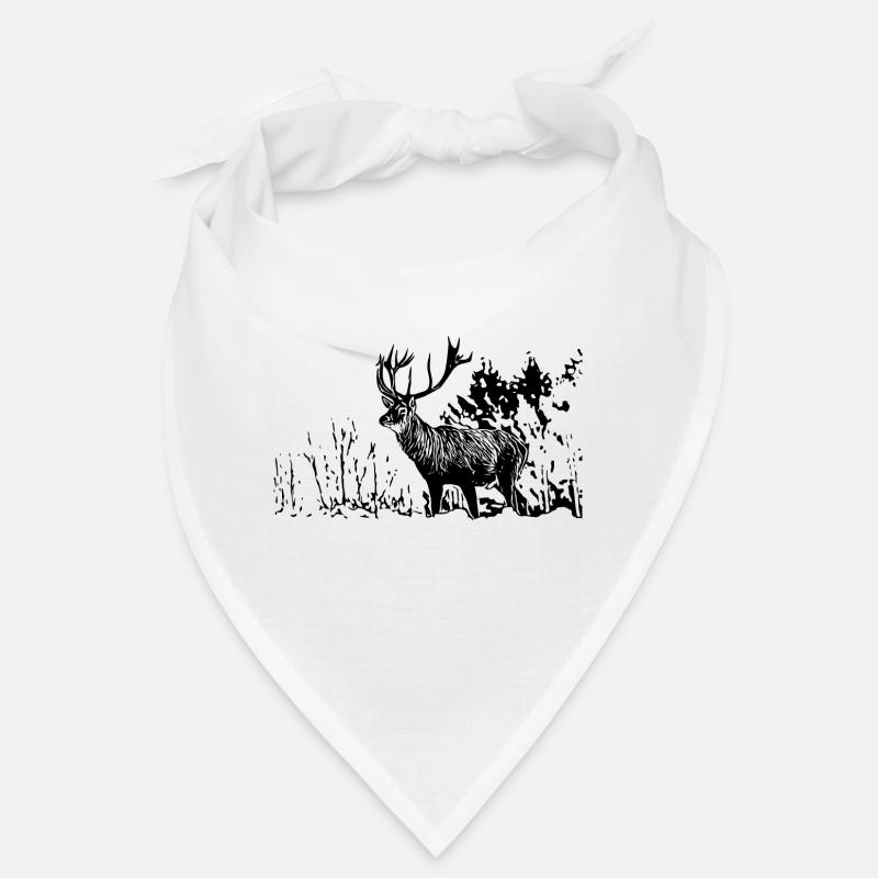 Hirsch - Bandana - Weiß