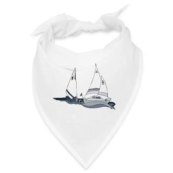 Segelboote - Bandana - Weiß - Vorne