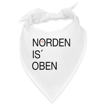 Norden is oben - Bandana - Weiß - Vorne