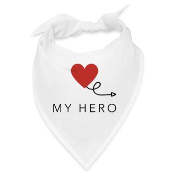 My Hero - Mein Held - Mein*e Held*in - Bandana - Weiß - Vorne
