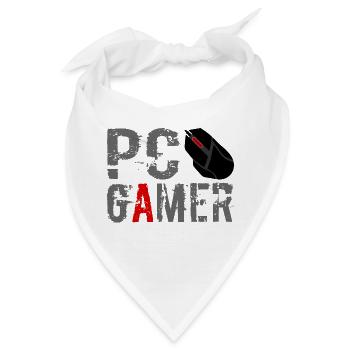PC Gamer Maus Gaming Zocken - Bandana - Weiß - Vorne