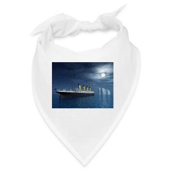 Historisches Passagierschiff Titanic und Eisberg - Bandana - Weiß - Vorne