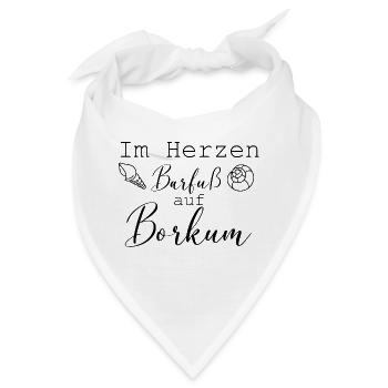 Im Herzen Barfuß auf Borkum Insel Must have - Bandana - Weiß - Vorne