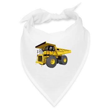 Riesiger Muldenkipper, LKW, Lastwagen - Bandana - Weiß - Vorne