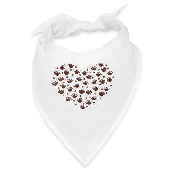 Kaffee Herz - Bandana - Weiß - Vorne