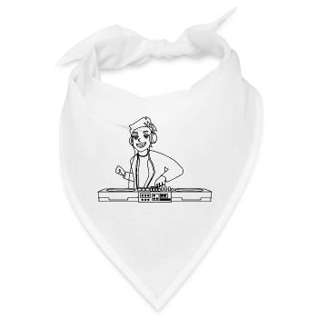 DJ / Turntables - Bandana - Weiß - Vorne