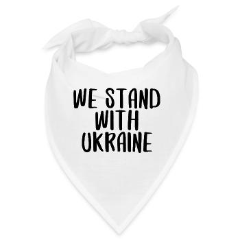 stand with Ukraine war Krieg frieden Schrift - Bandana - Weiß - Vorne