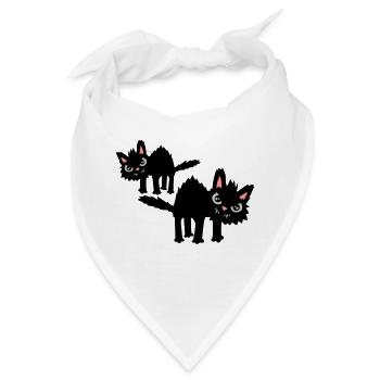 Team lustige Katzen - Bandana - Weiß - Vorne