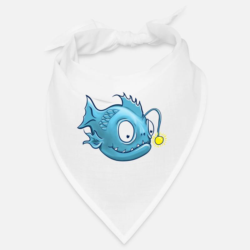 Laternenfisch oder auch Anglerfisch - Bandana - Weiß