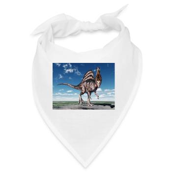 Dinosaurier Spinosaurus in einer Landschaft - Bandana - Weiß - Vorne