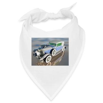 Oldtimer, Auto, Automobil, Geschenkidee - Bandana - Weiß - Vorne