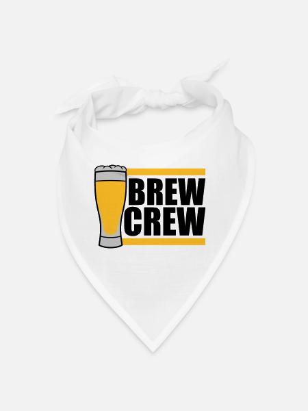 Beer Glass Brew Crew disant - Bandana - blanc - Devant