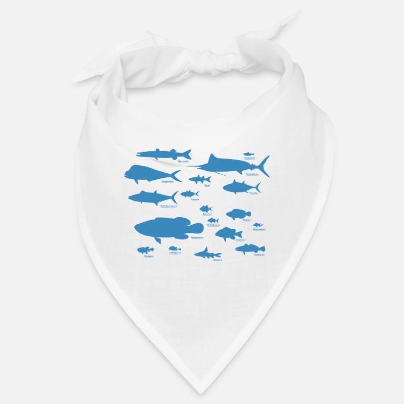 Poisson marin 01 - Bandana - blanc
