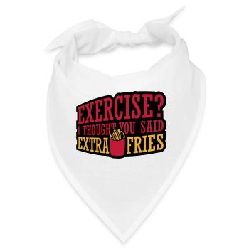 Exercise Extra Fries Zitat - Bandana - Weiß - Vorne