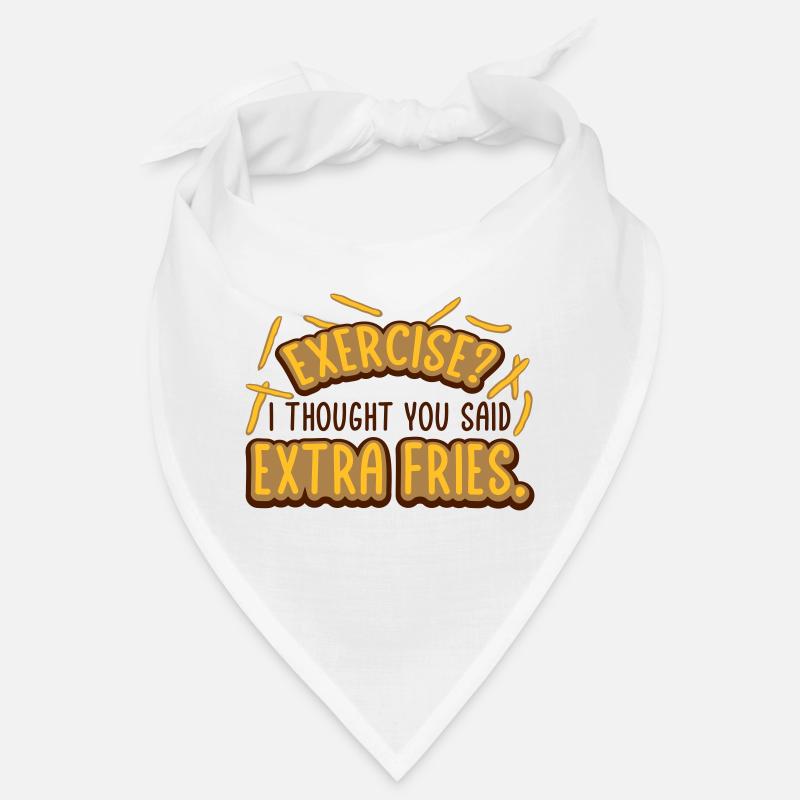 Exercise Extra Fries Quote Bandana