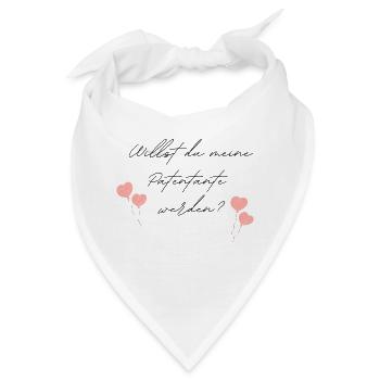Willst du meine Patentante werden - Bandana - Weiß - Vorne