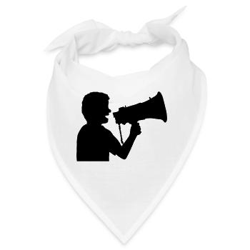 Megafon Propaganda Mann wütend - Bandana - Weiß - Vorne